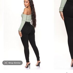 FASHION NOVA high rise stretch skinny jeans black, 5